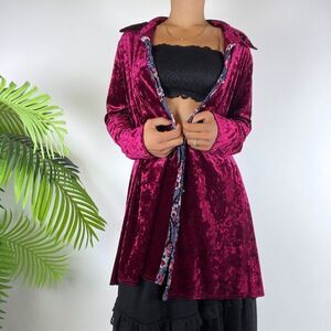 Vintage 90s Dor Dor Whimsigoth Floral Velvet Gothic Fairycore Cardigan / M
